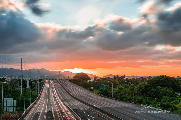 Queen Liliuokalani Fwy, Pearl City,  Sunrise