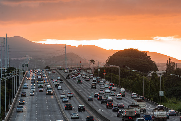 Queen Liliuokalani Fwy, Pearl City,  Sunrise